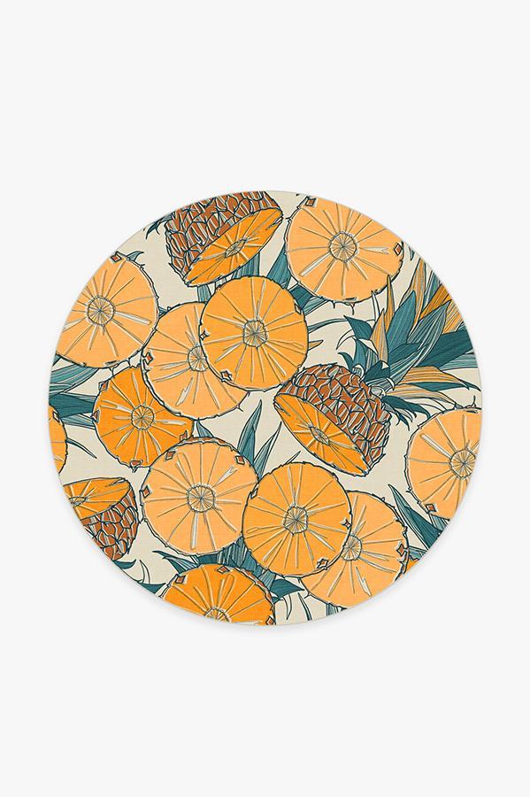 Tupi Tangerine Rug 6' Round | Stain-Resistant