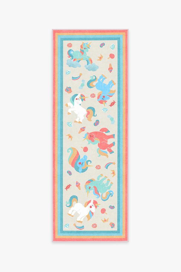 Unicorn Jamboree Multicolor Rug 2.5'x7' | Stain-Resistant