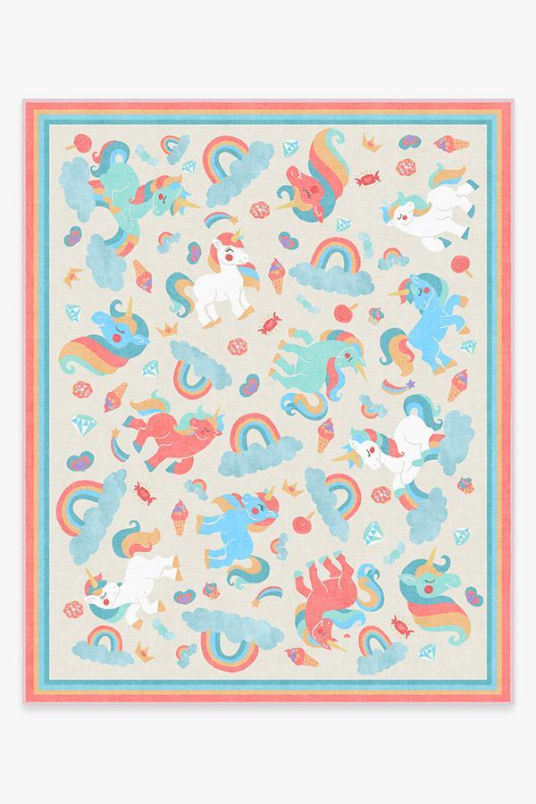 Unicorn Jamboree Multicolor Rug 8'x10' | Stain-Resistant