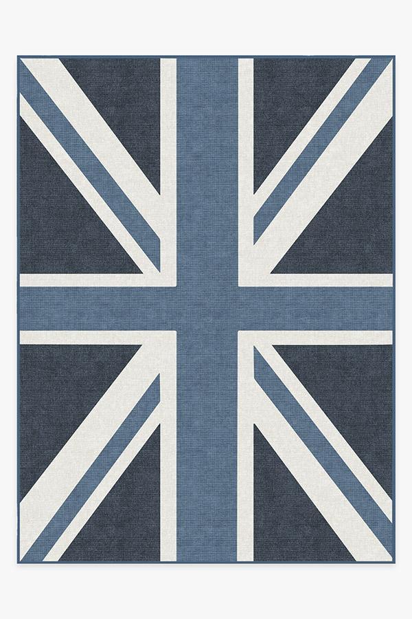 Union Jack Blue Rug 9'x12' | Stain-Resistant