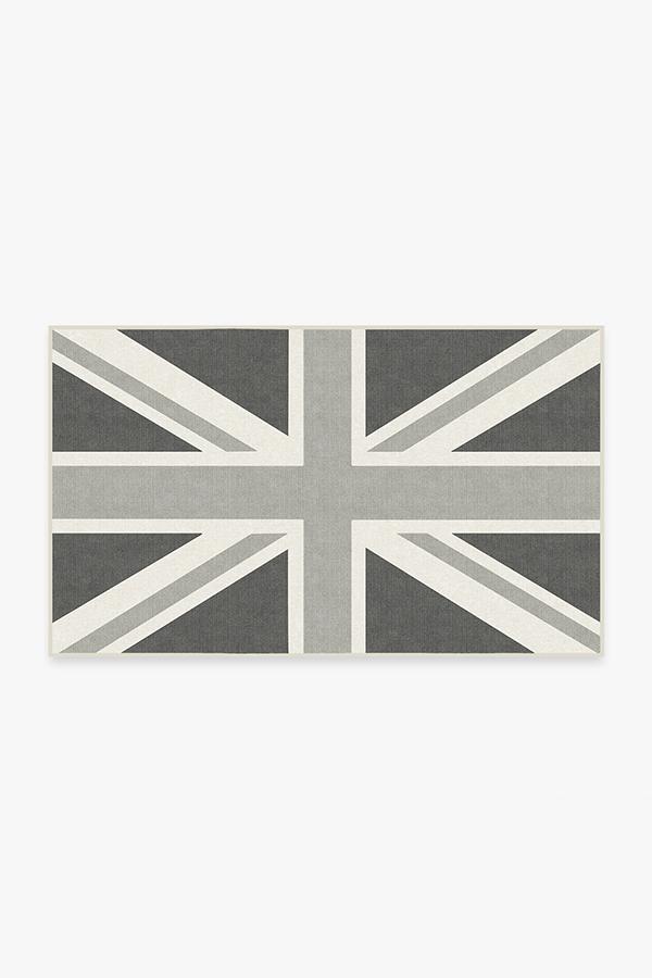Union Jack Grey Rug 3'x5' | Stain-Resistant