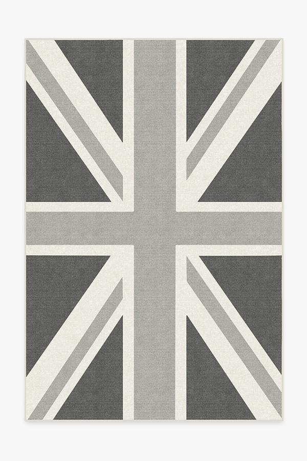 Union Jack Grey Rug 6'x9' | Stain-Resistant