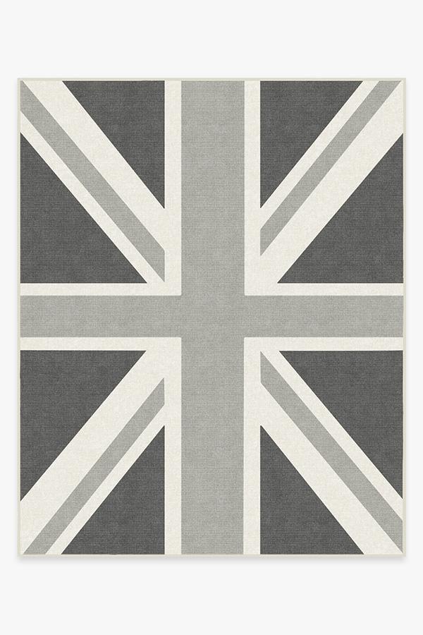 Union Jack Grey Rug 8'x10' | Stain-Resistant