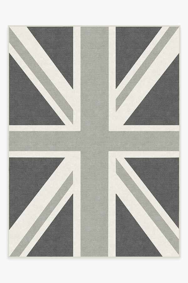Union Jack Grey Rug 9'x12' | Stain-Resistant