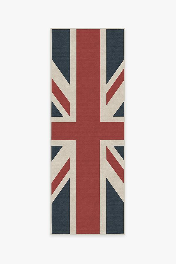 Union Jack Red Rug 2.5'x10' | Stain-Resistant