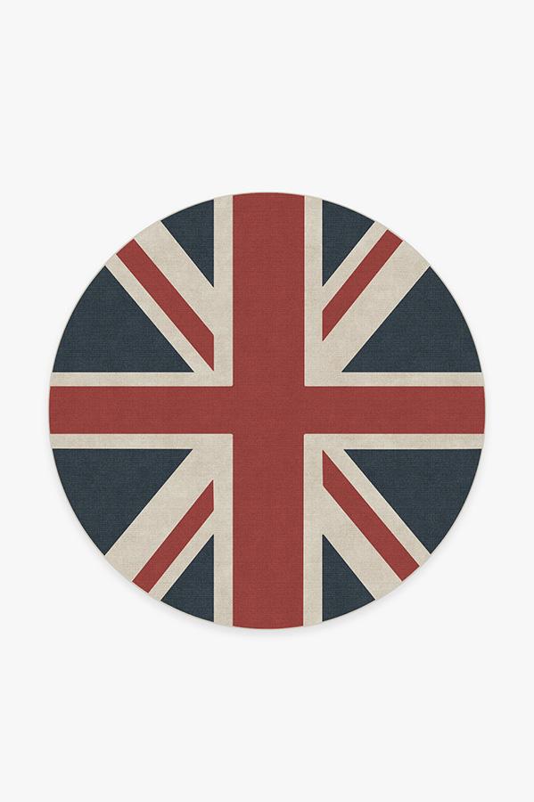 Union Jack Red Rug 6' Round | Stain-Resistant