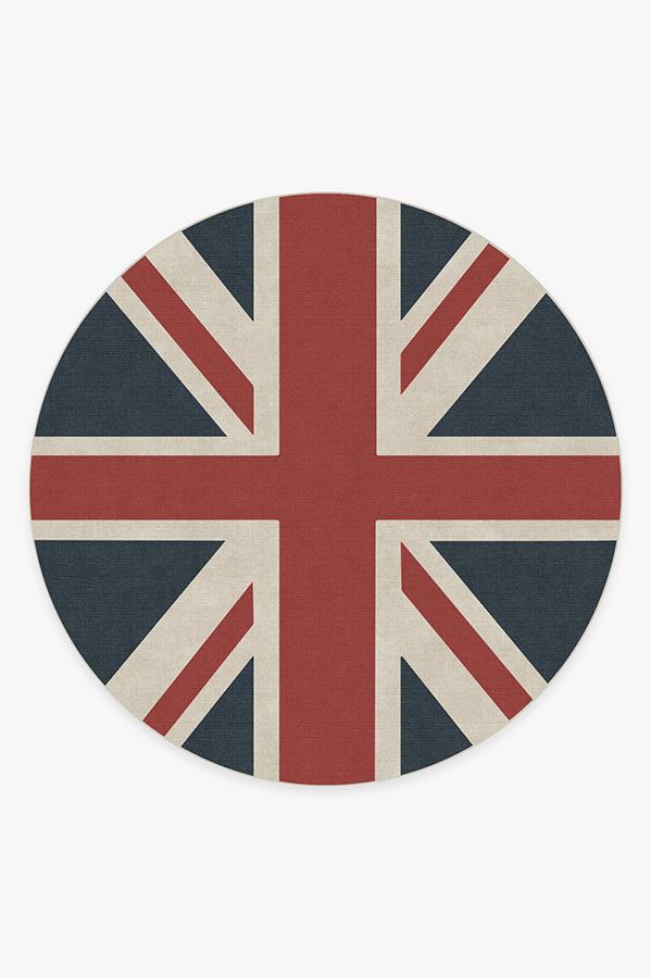 Union Jack Red Rug 8' Round | Stain-Resistant