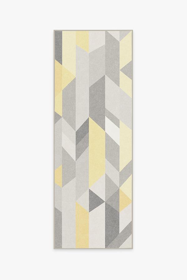 Urbano Canary Yellow Rug 2.5'x7' | Stain-Resistant