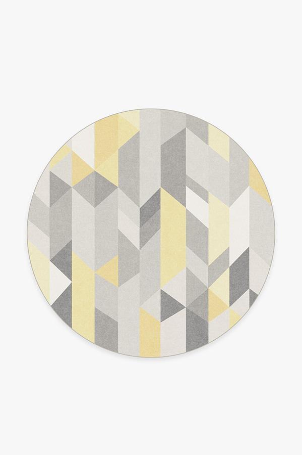 Urbano Canary Yellow Rug 6' Round | Stain-Resistant