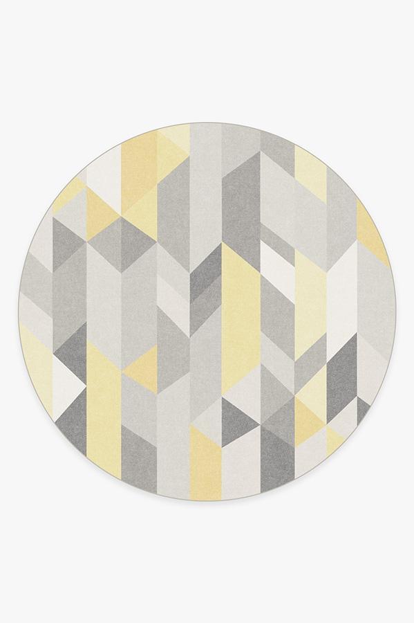 Urbano Canary Yellow Rug 8' Round | Stain-Resistant