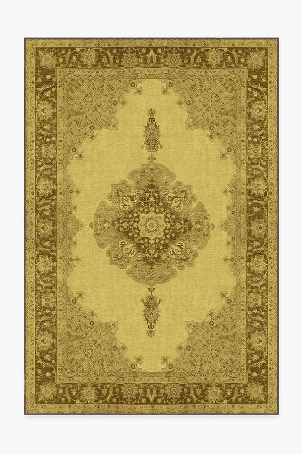 Victoria Danish Yellow Rug 6'x9' | Stain-Resistant