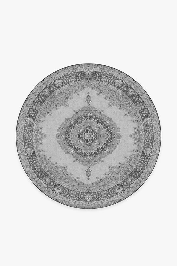 Victoria Grey Rug 6' Round | Stain-Resistant