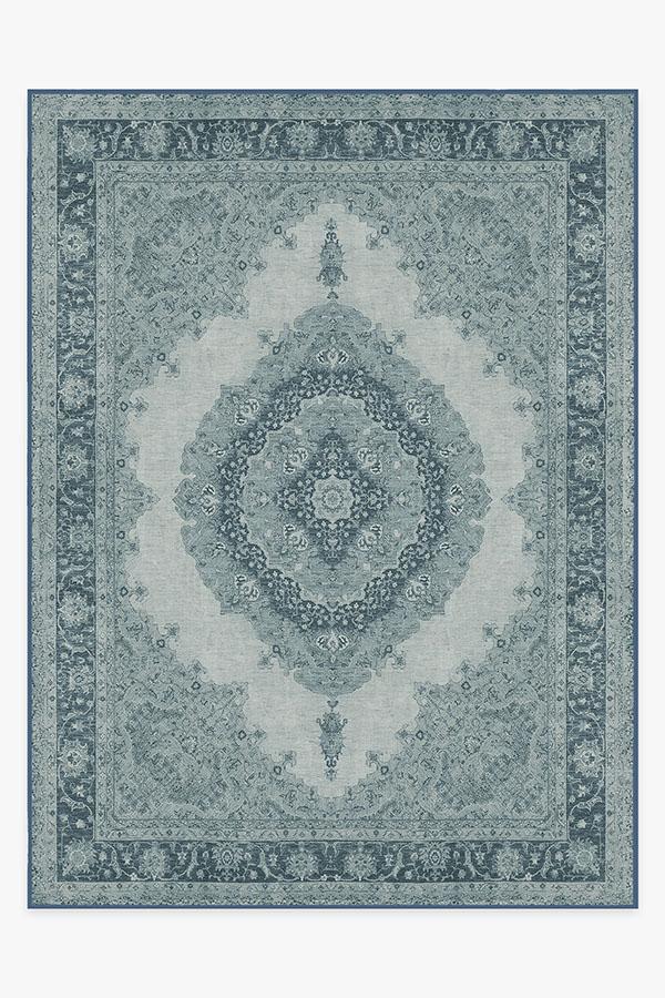 Victoria Slate Blue Rug 9'x12' | Stain-Resistant