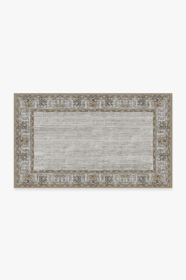Vintage Daisy Bordered Hazel Rug 3'x5' | Stain-Resistant