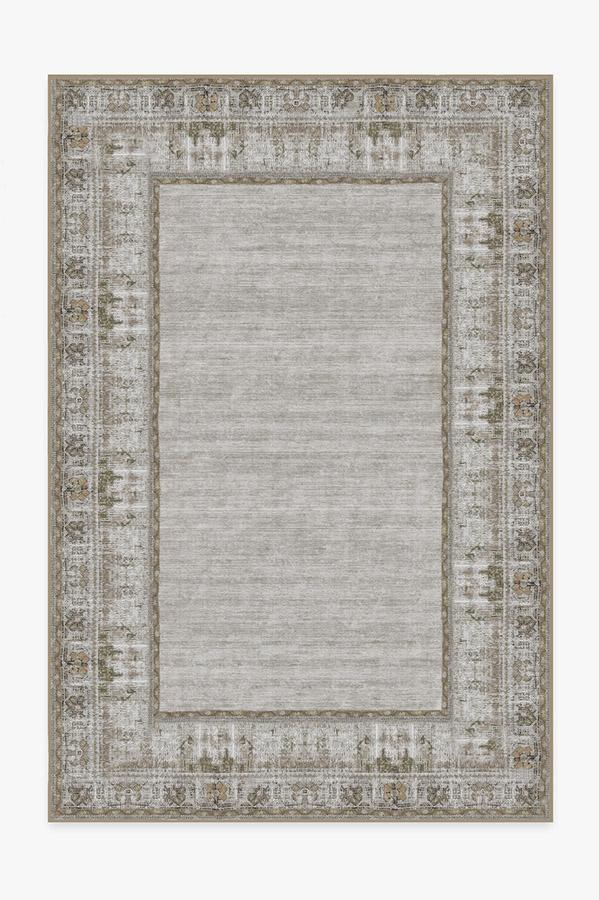 Vintage Daisy Bordered Hazel Rug 6'x9' | Stain-Resistant