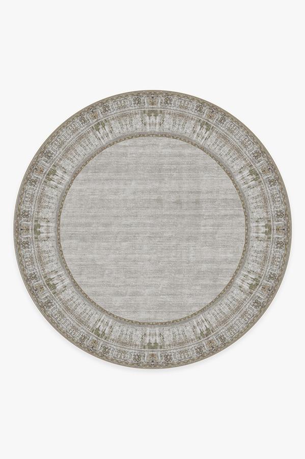 Vintage Daisy Bordered Hazel Rug 8' Round | Stain-Resistant