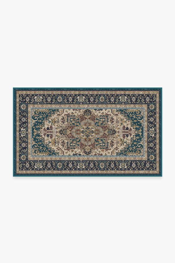 Vintage Heriz Cerulean Rug 3'x5' | Stain-Resistant