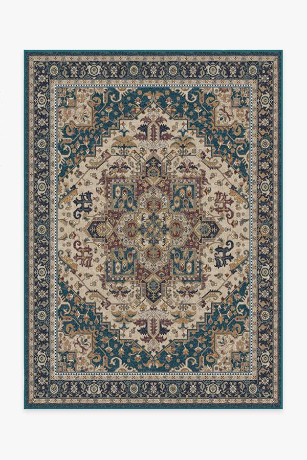Vintage Heriz Cerulean Rug 5'x7' | Stain-Resistant