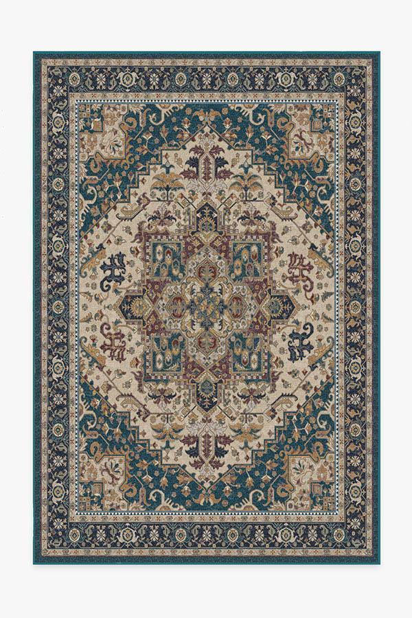 Vintage Heriz Cerulean Rug 6'x9' | Stain-Resistant