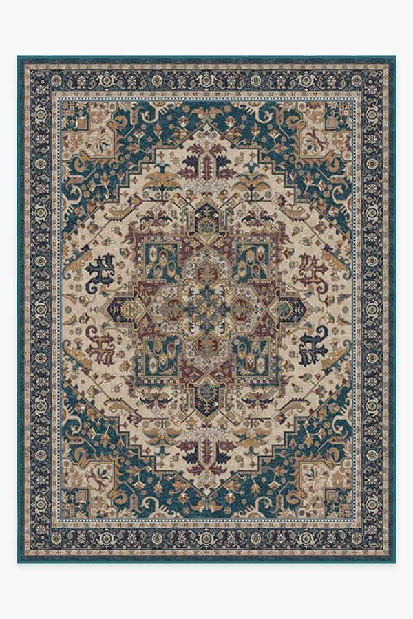 Vintage Heriz Cerulean Rug 9'x12' | Stain-Resistant