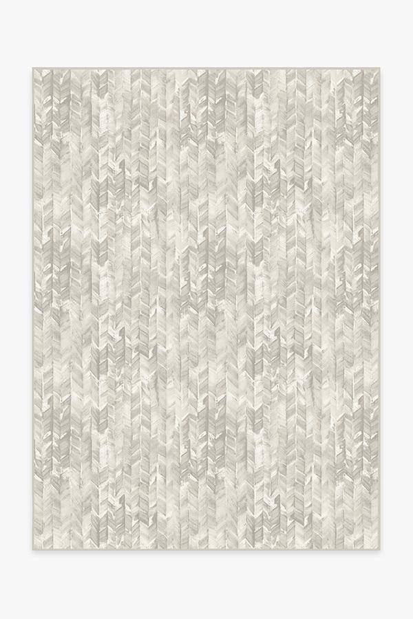 Watercolor Herringbone Cream Rug 5'x7' | Stain-Resistant