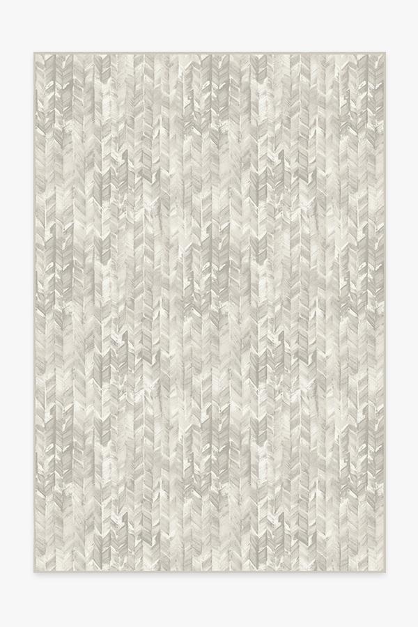 Watercolor Herringbone Cream Rug 6'x9' | Stain-Resistant
