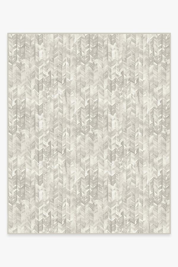 Watercolor Herringbone Cream Rug 8'x10' | Stain-Resistant