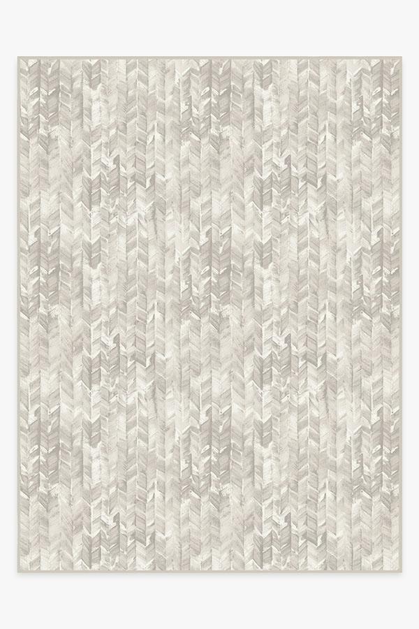 Watercolor Herringbone Cream Rug 9'x12' | Stain-Resistant