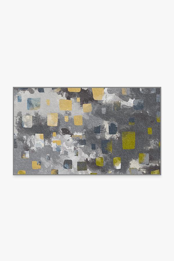 Watercolor Paintwork Grey Rug 3'x5' | Stain-Resistant