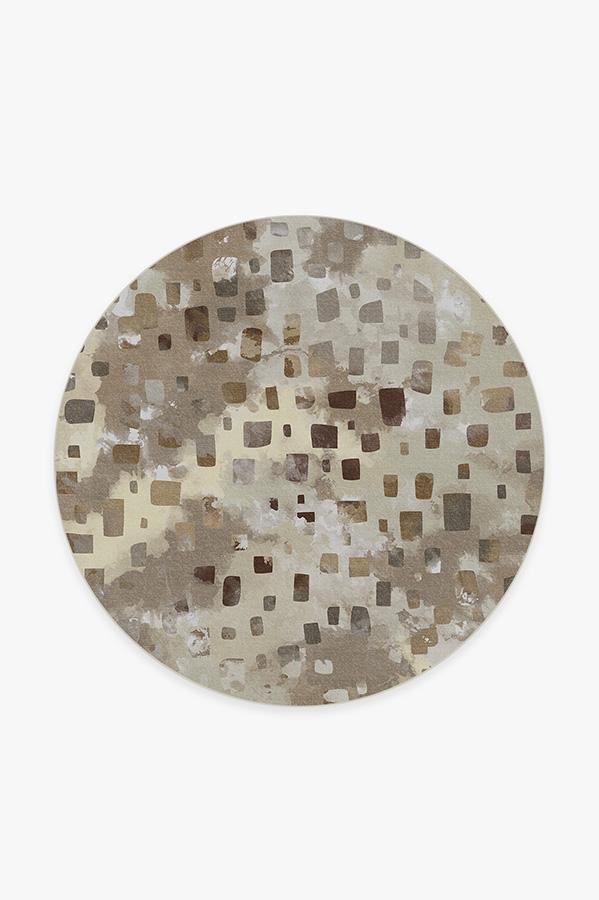 Watercolor Paintwork Neutral Rug 6' Round | Stain-Resistant