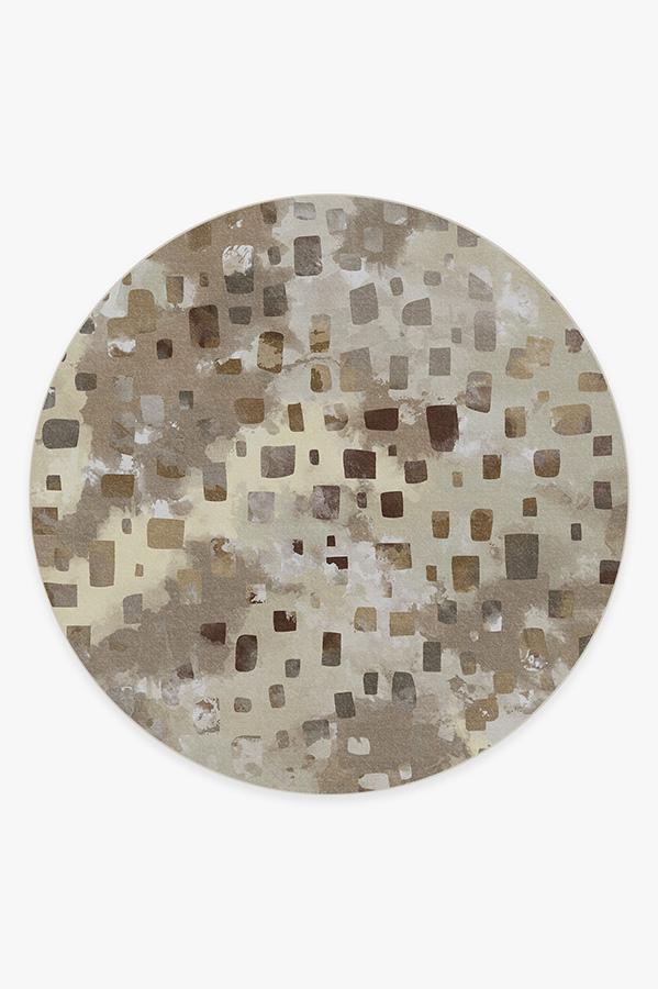Watercolor Paintwork Neutral Rug 8' Round | Stain-Resistant
