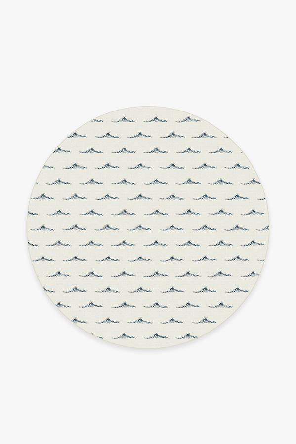 Whitecaps Indigo Rug 6' Round | Stain-Resistant