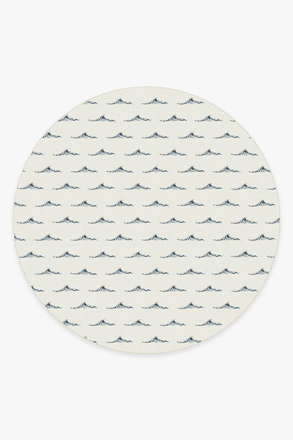 Whitecaps Indigo Rug 8' Round | Stain-Resistant