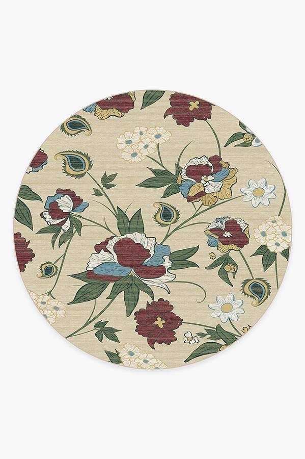 Wildflower Natural Rug 8' Round | Stain-Resistant