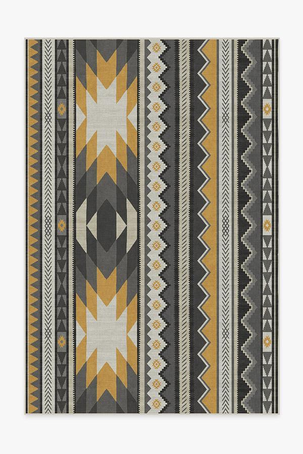 Yuma Yellow Grey Rug 6'x9' | Stain-Resistant