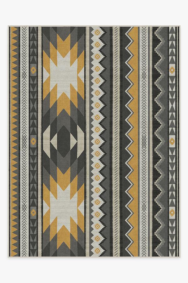 Yuma Yellow Grey Rug 9'x12' | Stain-Resistant