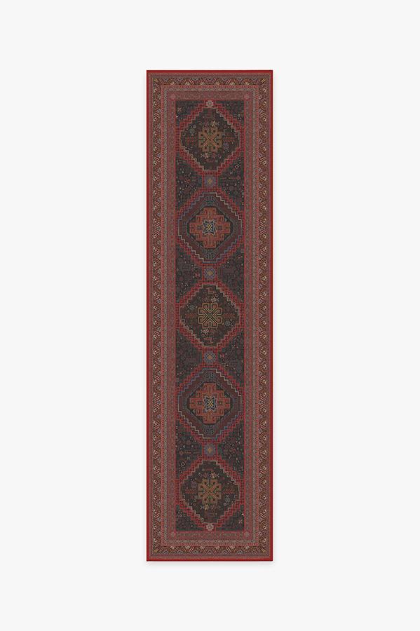 Zareen Oxblood Red Rug 2.5'x10' | Stain-Resistant