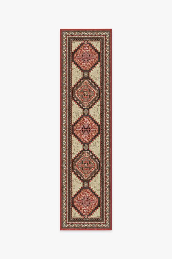 Zareen Paprika Red Rug 2.5'x10' | Stain-Resistant