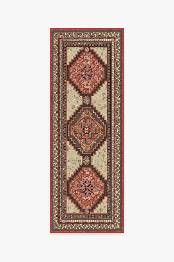 Zareen Paprika Red Rug 2.5'x7' | Stain-Resistant