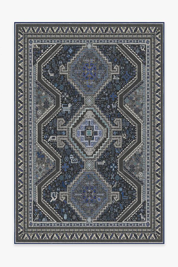 Zareen Steel Blue Rug 6'x9' | Stain-Resistant