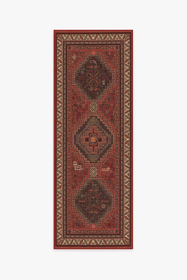 Zareen Scarlet Red Rug 2.5'x7' | Stain-Resistant