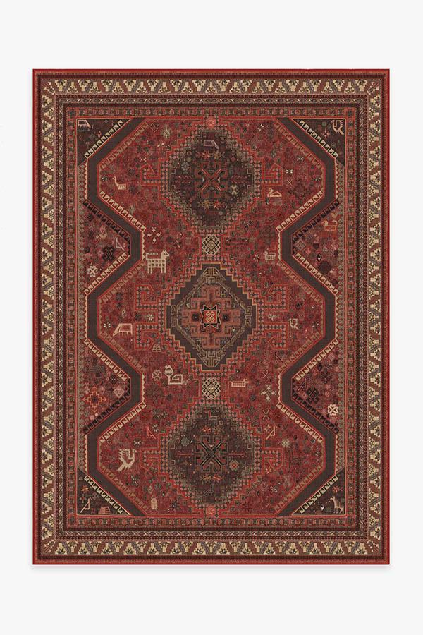 Zareen Scarlet Red Rug 5'x7' | Stain-Resistant