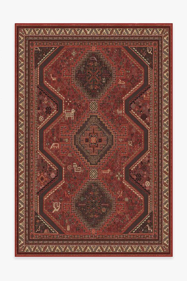 Zareen Scarlet Red Rug 6'x9' | Stain-Resistant