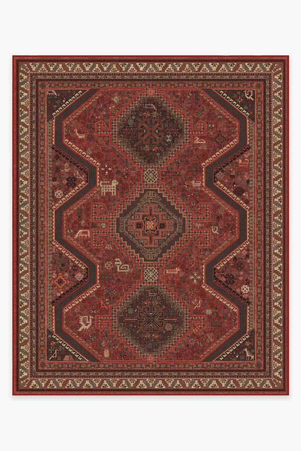 Zareen Scarlet Red Rug 8'x10' | Stain-Resistant