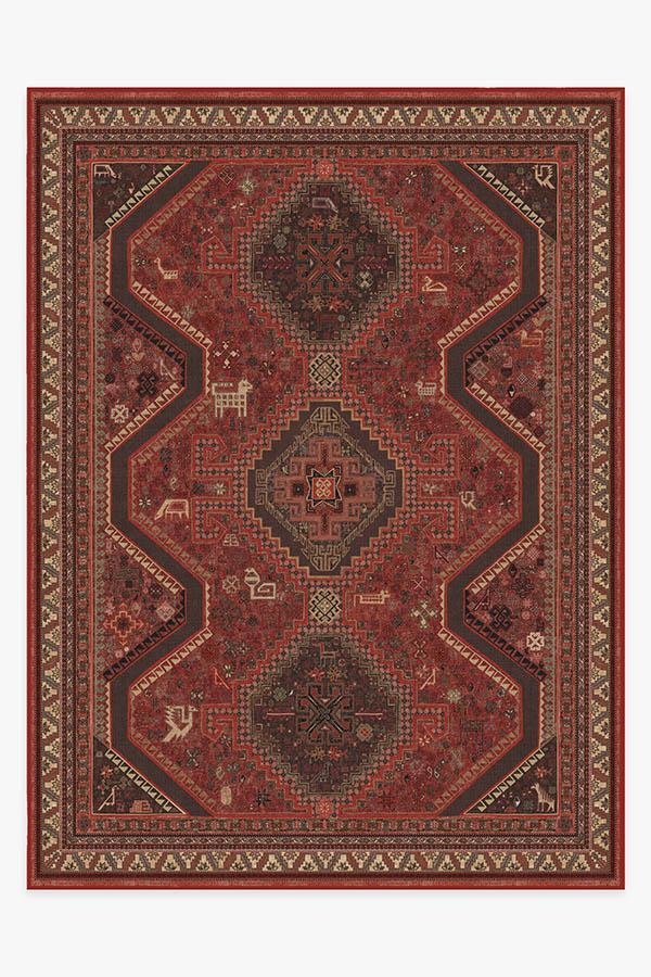 Zareen Scarlet Red Rug 9'x12' | Stain-Resistant