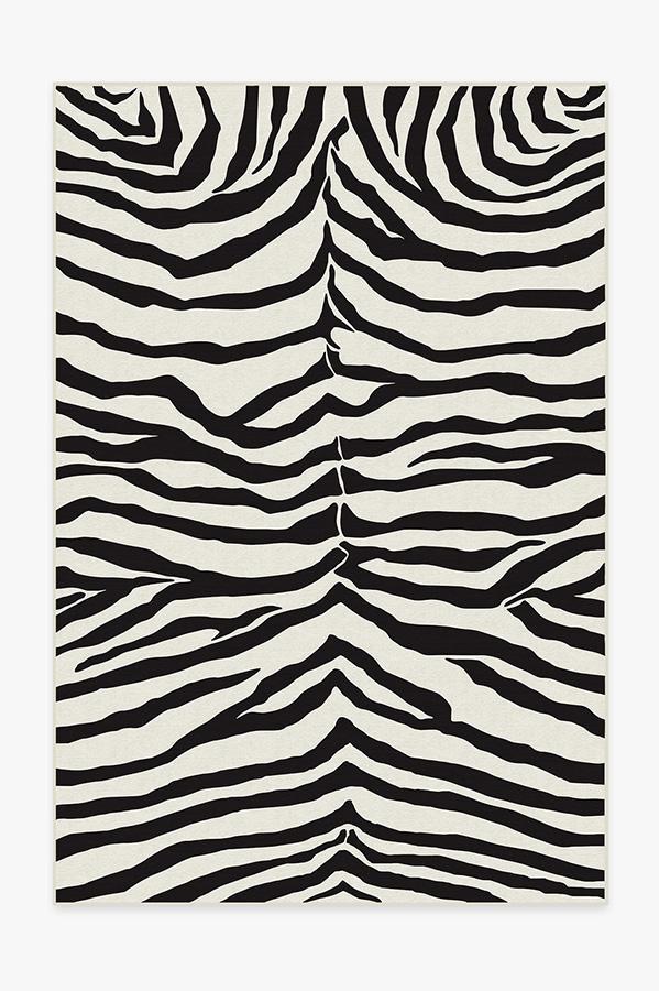 Zebra Black Rug 6'x9' | Stain-Resistant