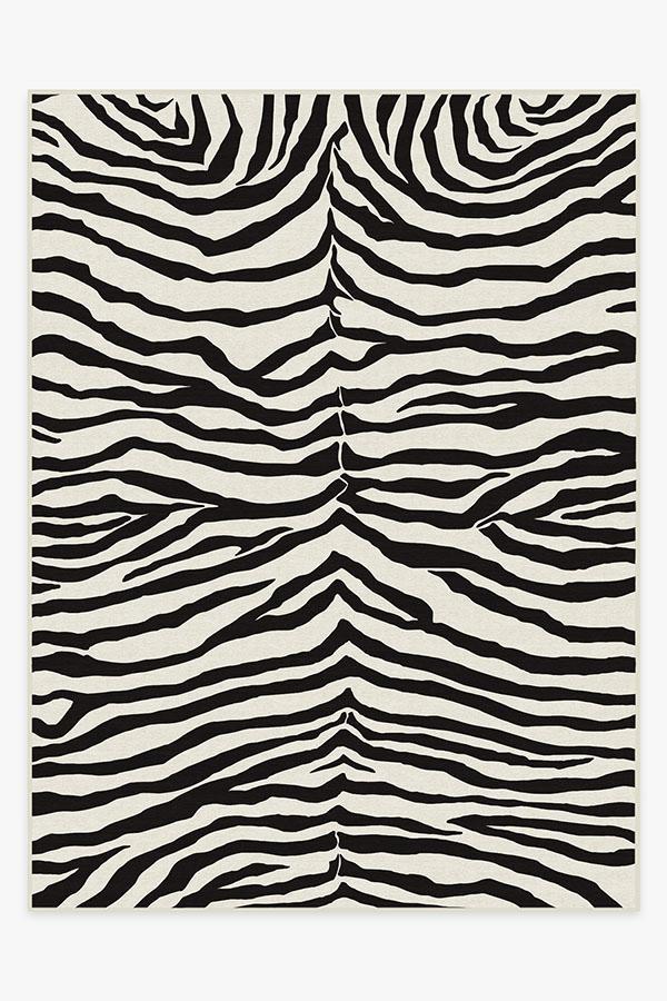 Zebra Black Rug 9'x12' | Stain-Resistant