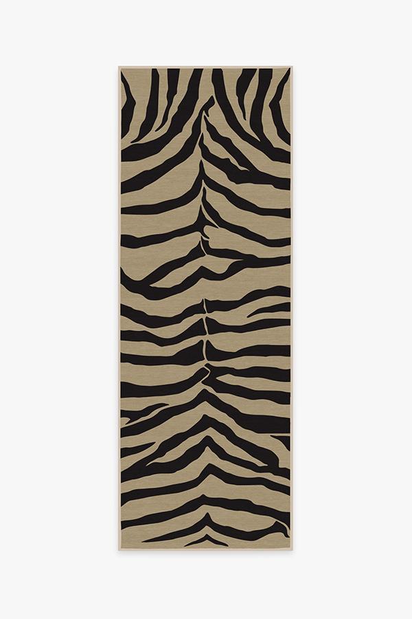 Zebra Gold Rug 2.5'x7' | Stain-Resistant