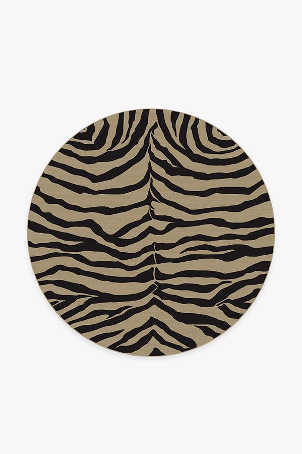 Zebra Gold Rug 6' Round | Stain-Resistant